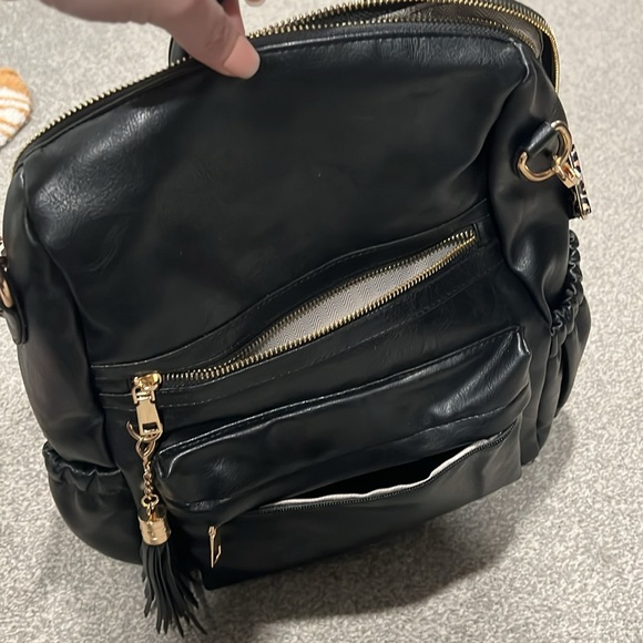 Boutique vegan Leather Backpack with Leopard Strap - Picture 4 of 4